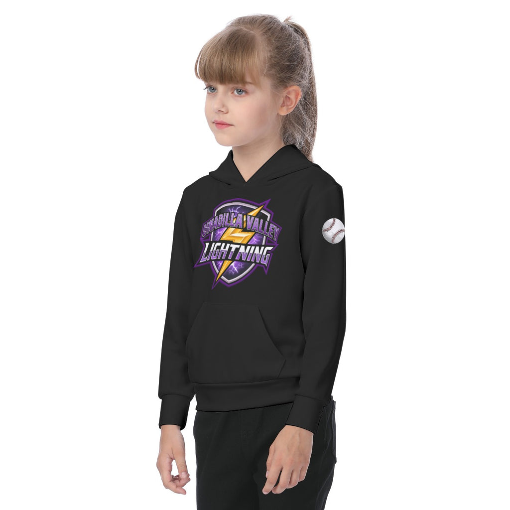 Heavy Weight Pullover Hoodie Unisex Child BLACK (DTF Application)