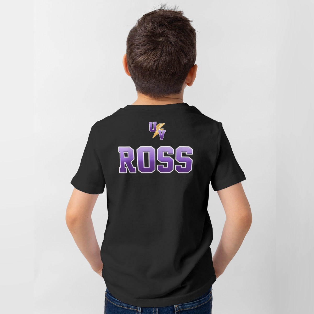 UV Lightning Kid's T-Shirt BLACK (Sublimation Decoration - not DTF)