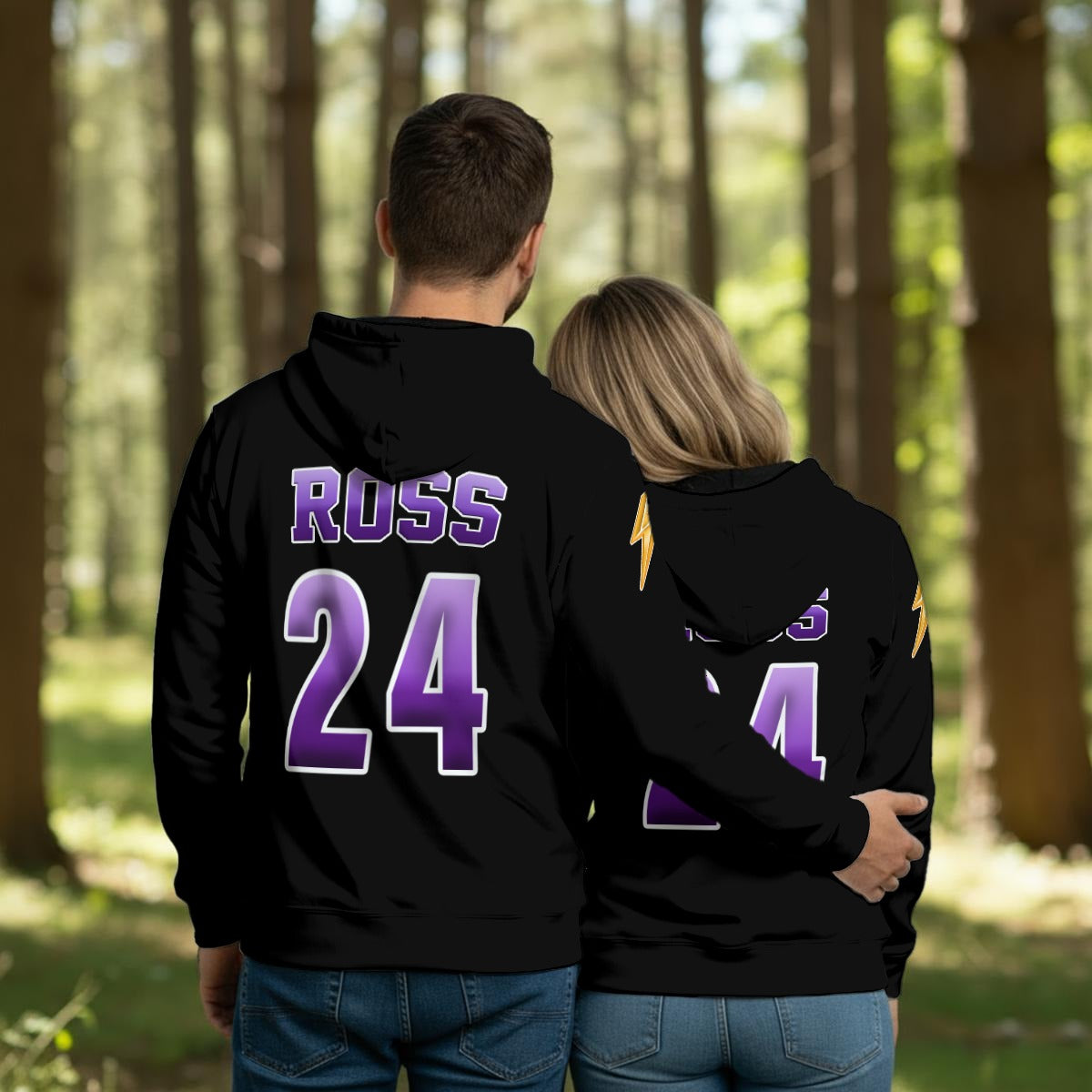 Pullover Lightweight Hoodie BLACK Unisex Adult (Sublimation printing not DTF)