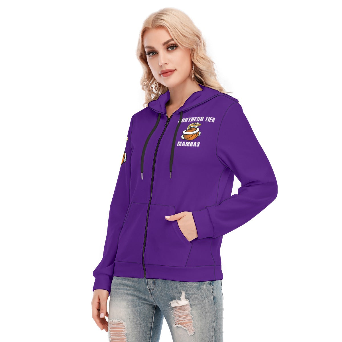 Women's Hoodie With Zipper and Hood Drawstring