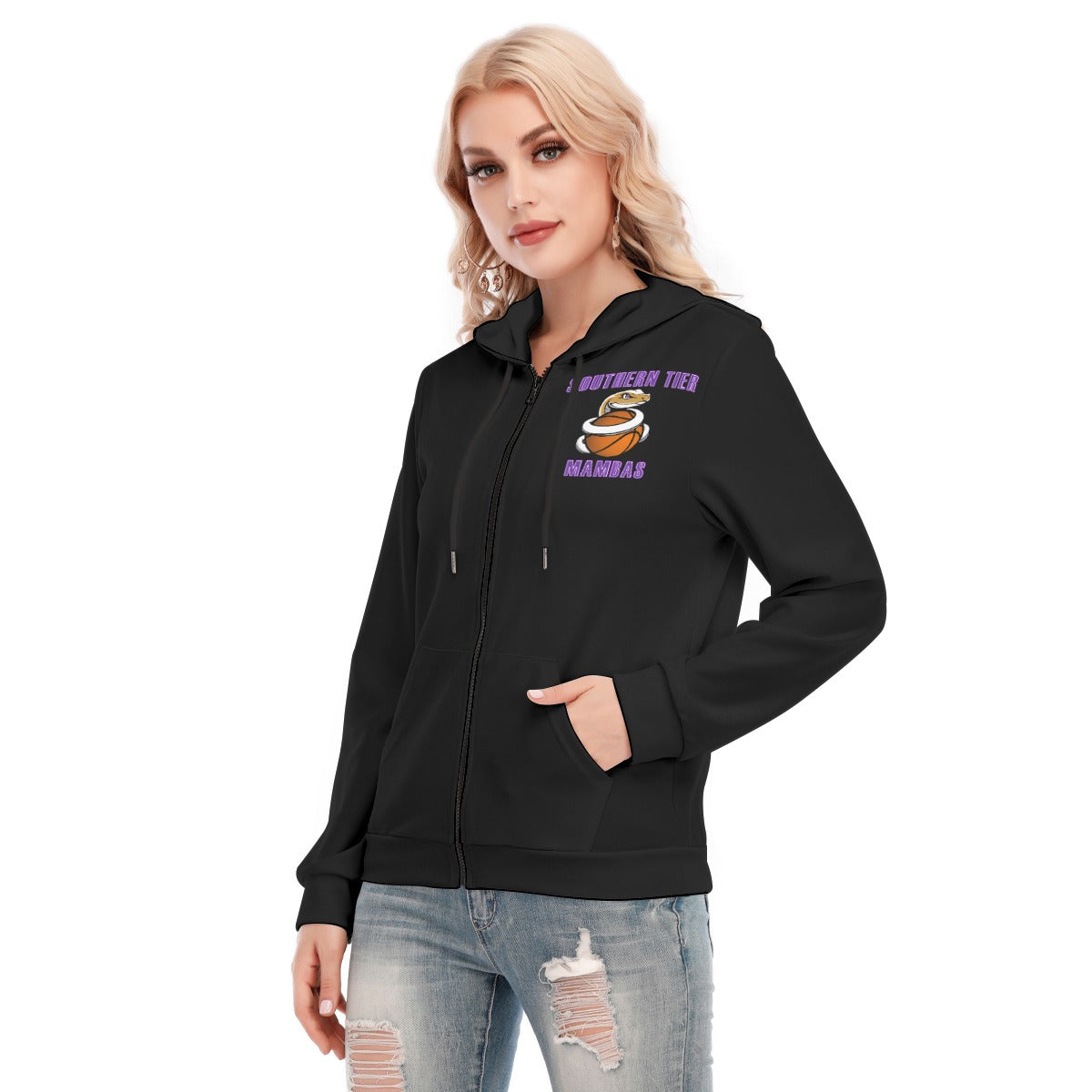 Women's Hoodie With Zipper and Hood Drawstring