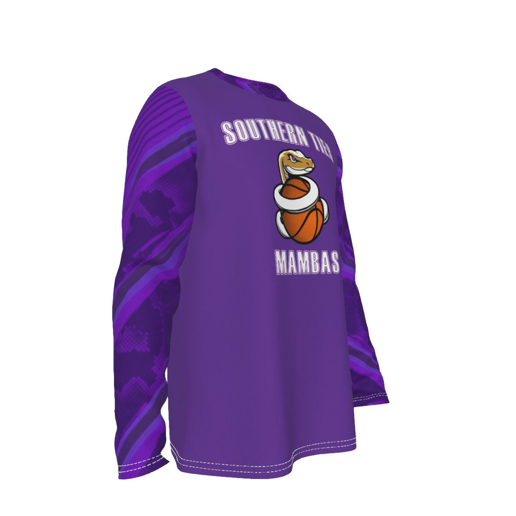 Mamba Purple  (WITH PATTERNED SLEEVES) Custom Long Sleeve Dye Sublimation directly into fabric  (Not DTF Vinyl) Unisex