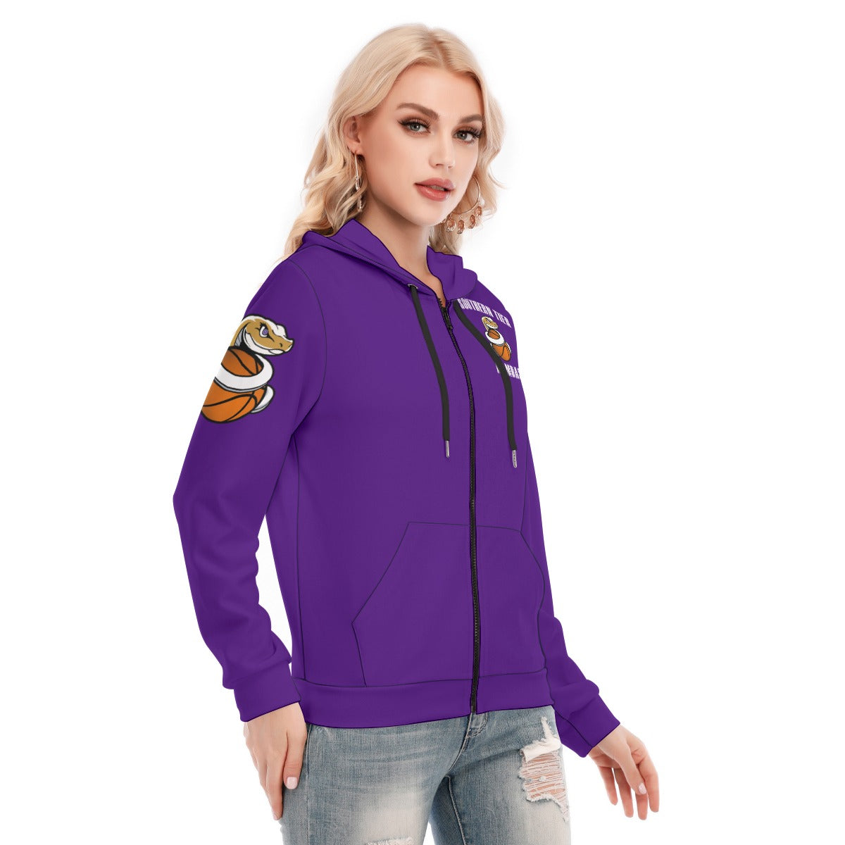 Women's Hoodie With Zipper and Hood Drawstring