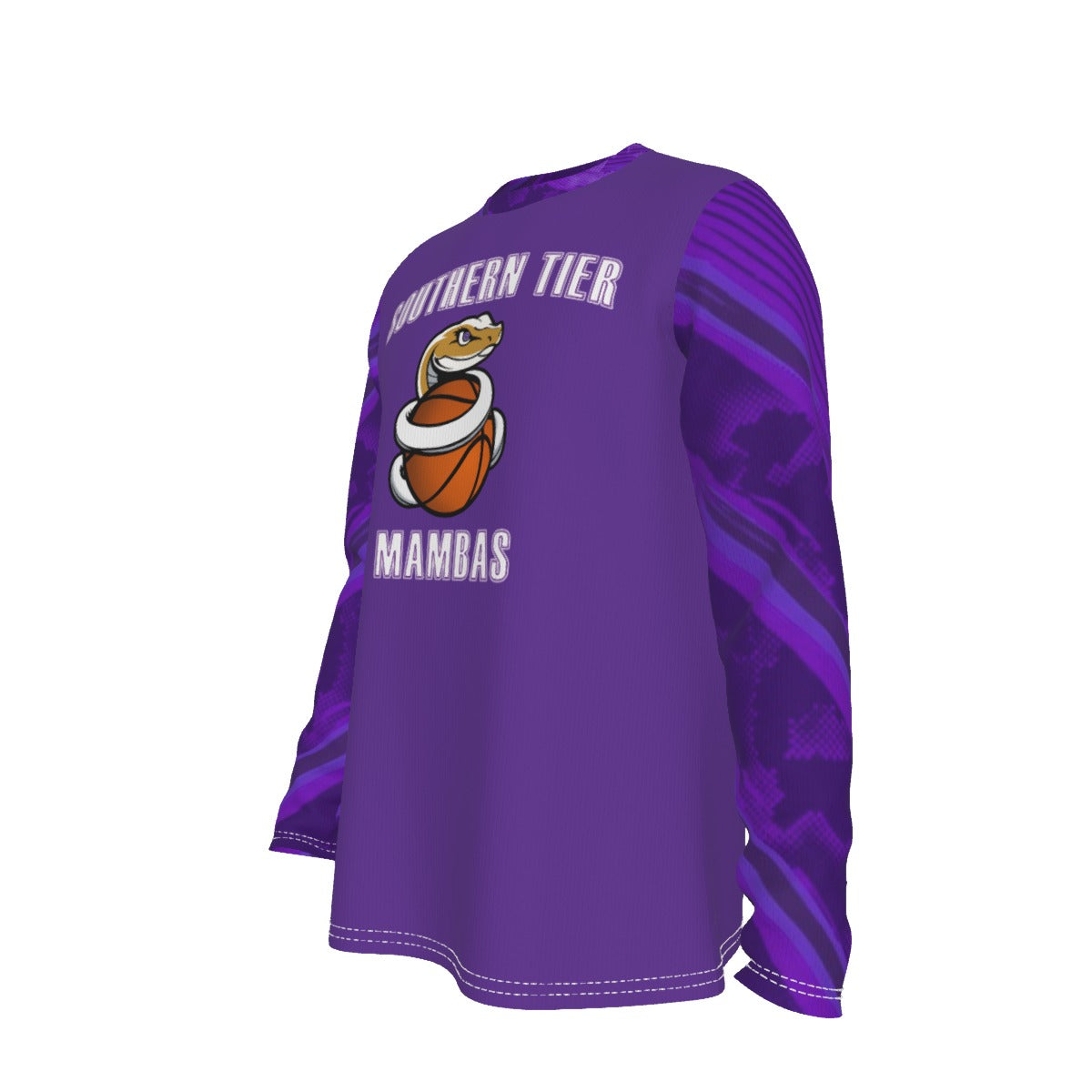 Mamba Purple  (WITH PATTERNED SLEEVES) Custom Long Sleeve Dye Sublimation directly into fabric  (Not DTF Vinyl) Unisex