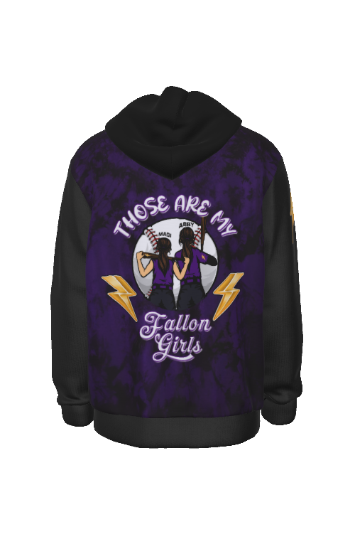 Pullover Lightweight Hoodie PURPLE TIE DYE WITH BLACK SLEEVES AND HOOD Unisex Adult (Sublimation printing not DTF)